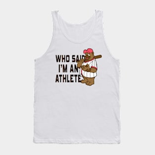 Funny baseball athlete bear Tank Top